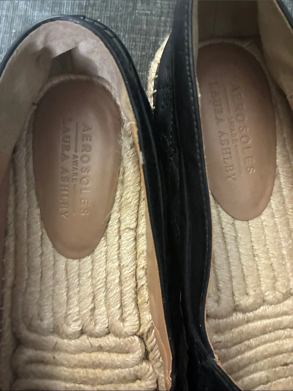 AEROSOLES Black Quilted Slip-On Espadrilles